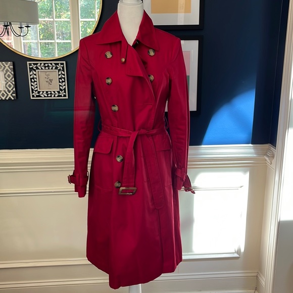 Newport News Red Trench Coat - Picture 1 of 7